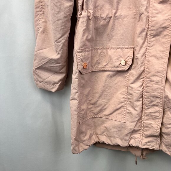 1 Sunset Lane Womens Pink Long Sleeve Hooded Rain Jacket Size Medium - Picture 7 of 10